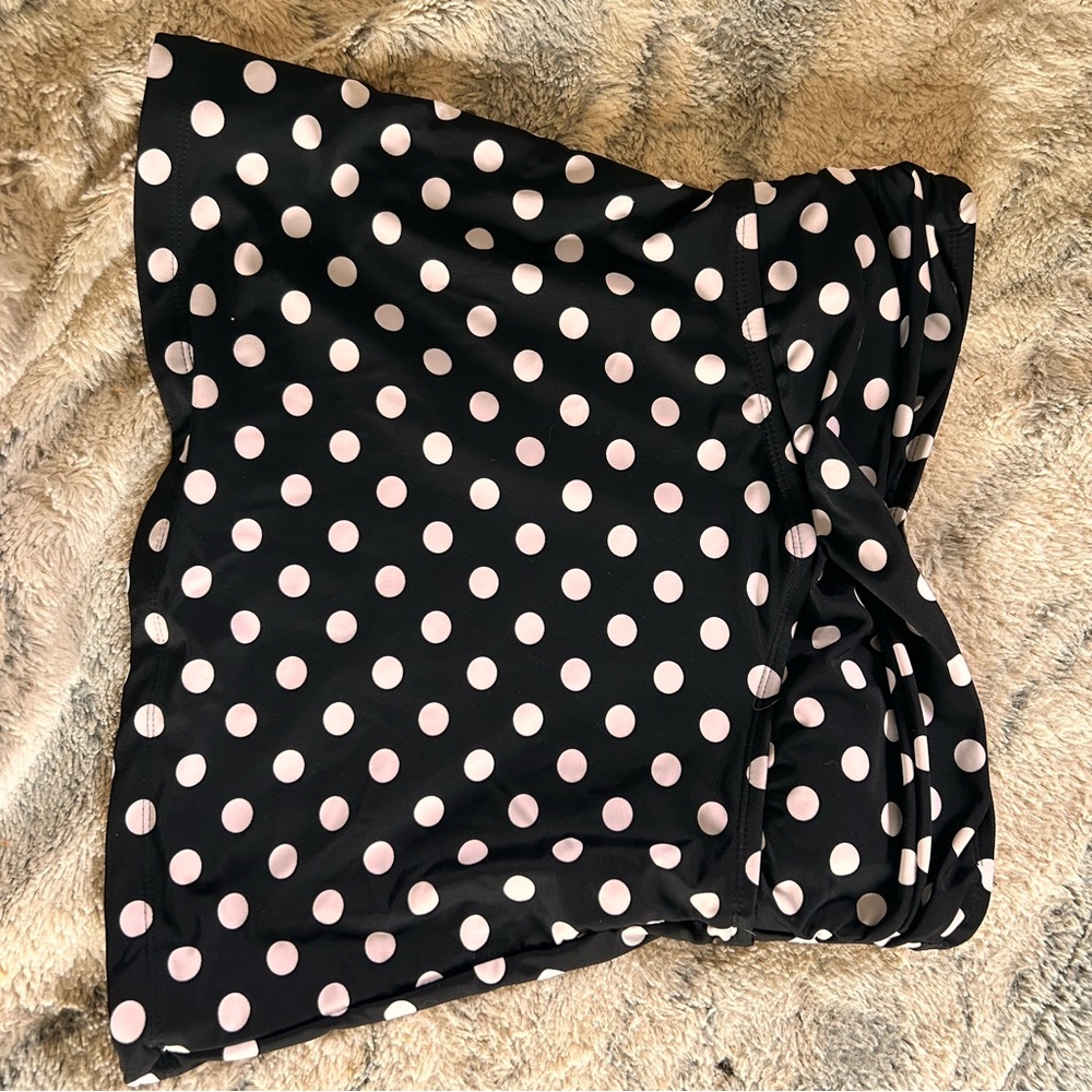 Black and Pink Polka Dot BIKINI TOP ONLY
